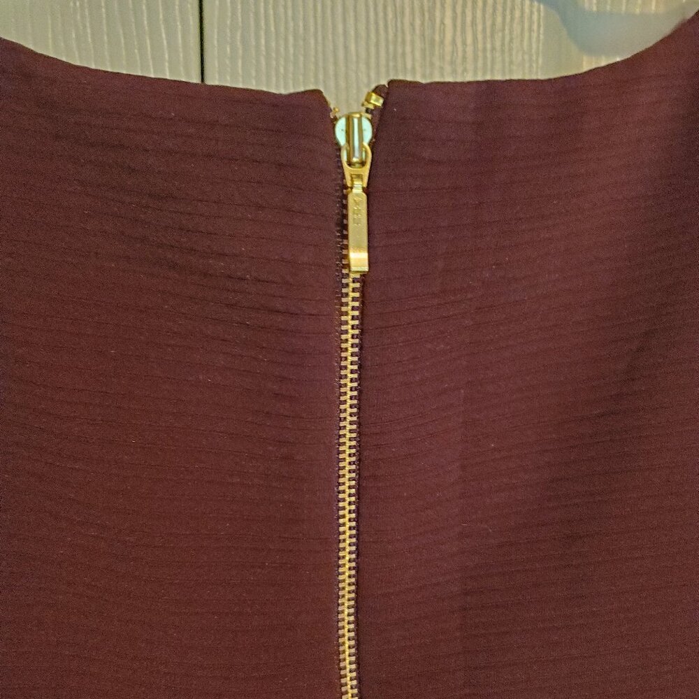 NWT Danny & Nicole Fit & Flare Burgundy Textured SS Zipper Dress Size 3x - Picture 3 of 7